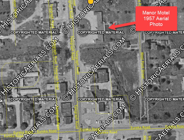 Manor Motel - 1957 Aerial (newer photo)